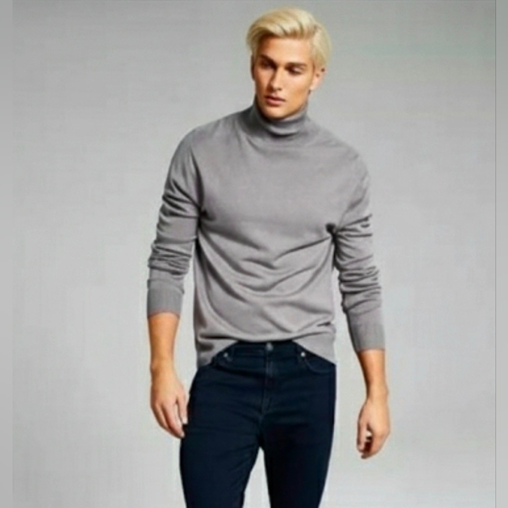 And Now This Men's Solid Turtleneck Sweater